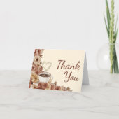 恋が育まれる フラワール カフェハート ブライダルシャワー サンキューカード (正面)