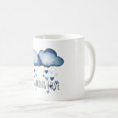 恋が降る青い雲のハート コーヒーマグカップ (正面右)