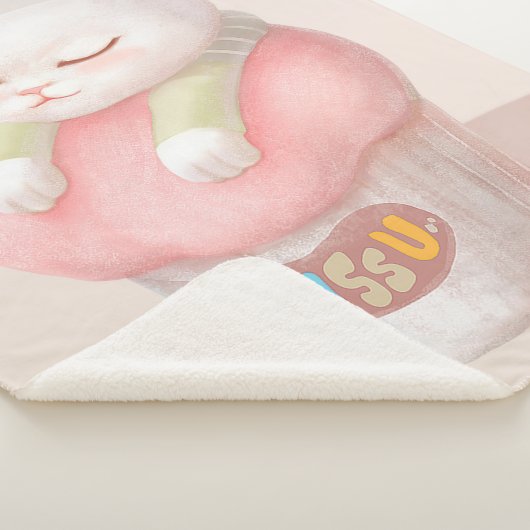 恋しいカップケーキイラスト シェルパブランケット (3/4)