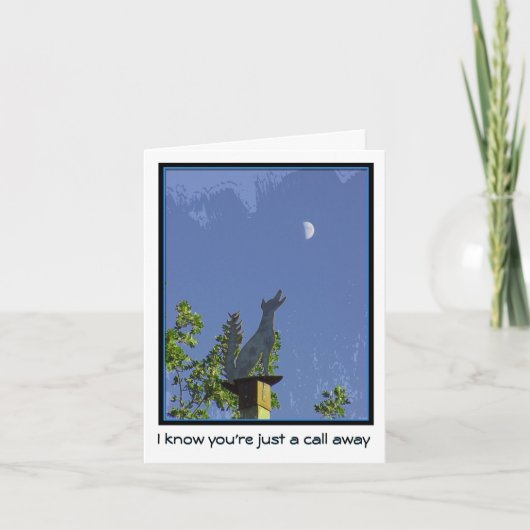 恋しく思うこと--遠くになちょうど呼出し--コヨーテおよび月 カード (正面)