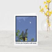 恋しく思うこと--遠くになちょうど呼出し--コヨーテおよび月 カード (黄色い花)