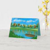 "…恋しく思う何か!" 湖 カード (黄色い花)