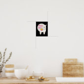 恋しく思おかわいい白いラおもしろいマとピンク文字 ポスター (キッチン)