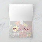 恋しく思おカラフル花縁どのハート カード (内部)