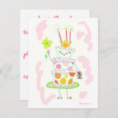 恋しく思お誕生日ケーキパーティの招待状 招待状 (正面/裏面)