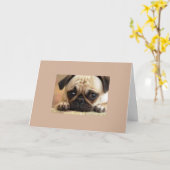 恋しく思っている悲しい犬 カード (黄色い花)