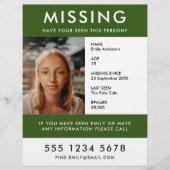 恋しく思の人 | 緑のモダン写真ポスターチラシ チラシ (正面)