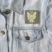 恋しく思の動作(MIA)認識度リボンエンジェルピン 缶バッジ (インサイチュ)