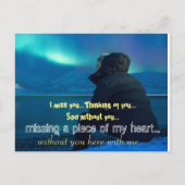 恋しく思の悲し恋しく思い孤独なハートが壊れる ポストカード (正面)