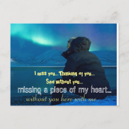 恋しく思の悲し恋しく思い孤独なハートが壊れる ポストカード