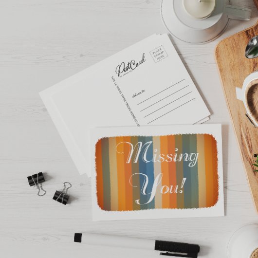 恋しく思のYouブランケットのおもしろいカラフルオレンジ色はがき ポストカード