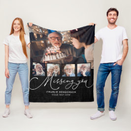 恋しく思のYou 5-Photo Collage手書きメモリアル フリースブランケット