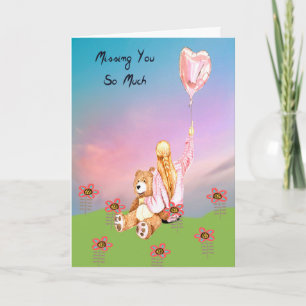 恋しく思のYou Romance Card Girl & 詰まった Bear カード
