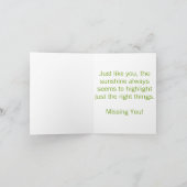 恋しく思のYou Textured Sunflowersモンスーン雲 カード (内部)