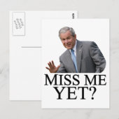 恋しく思まだ？ブッシュ・ブッシュ・アンチ・オバマのユーモア ポストカード (正面/裏面)