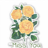 恋しく思イエローローズデザイン シール (正面)