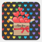 恋しく思カラフル人気があるデザイン スクエアシール (正面)