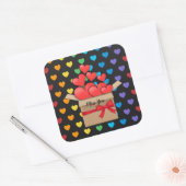 恋しく思カラフル人気があるデザイン スクエアシール (封筒)