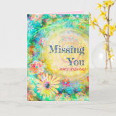 恋しく思ズユーパステルフローラかわいらしガーリー カード (黄色い花)