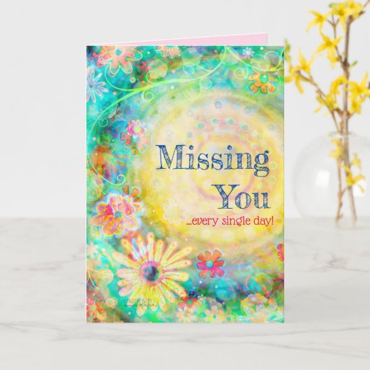 恋しく思ズユーパステルフローラかわいらしガーリー カード (黄色い花)