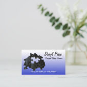 恋しく思ズ黒パズルピースブルーグラデーション 名刺 (スタンド正面)