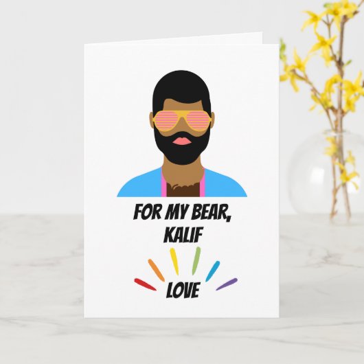 恋しく思ズ・ユー・アンド・ベア・ハグゲイをテーマにしたカード カード (黄色い花)