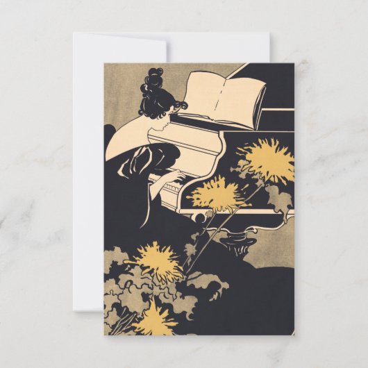 恋しく思テレ遊リードのピアノ サンキューカード (正面)