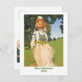 恋しく思ハロウィーン2025/ストローウーマン/パーティー招待状 インビテーションポストカード (正面/裏面)