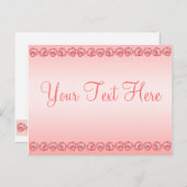 恋しく思ハートピンクグラデーションテンプレート文字 ポストカード (正面/裏面)