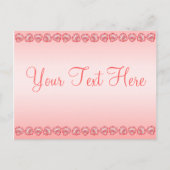 恋しく思ハートピンクグラデーションテンプレート文字 ポストカード (正面)