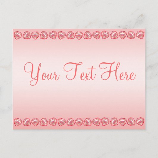 恋しく思ハートピンクグラデーションテンプレート文字 ポストカード (正面)