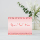 恋しく思ハートピンクグラデーションテンプレート文字 ポストカード (スタンド正面)