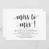 恋しく思ブライダルシャワーの奥さんモダン 招待状 (正面/裏面)