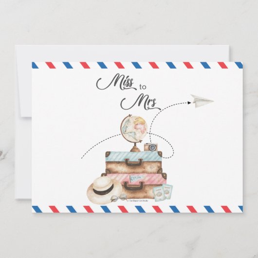 恋しく思ブライダルシャワー旅行送料送料 招待状 (裏面)