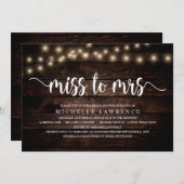 恋しく思ブライダルシャワー素朴お祝い 招待状 (正面/裏面)