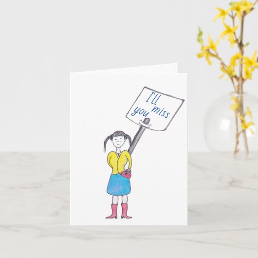 恋しく思ユニが挨拶10代の文を望む カード (黄色い花)