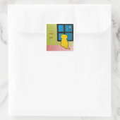 恋しく思ユーベビー猫スクエアステッカー スクエアシール (バッグ)