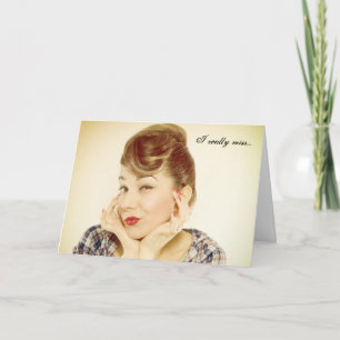 恋しく思レトロVibe Greeting Card カード