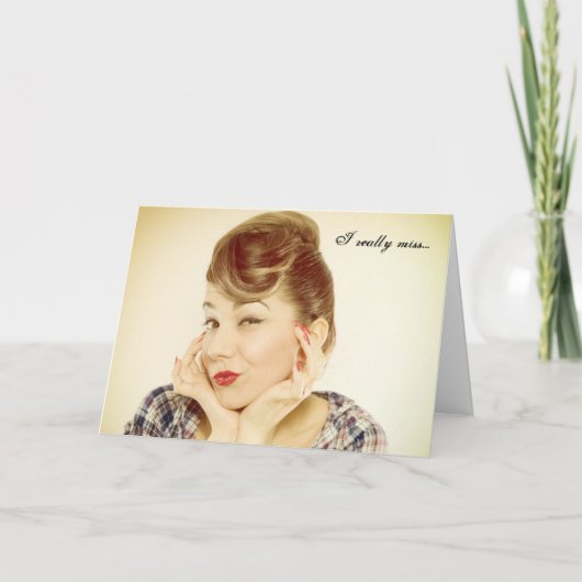 恋しく思レトロVibe Greeting Card カード (正面)