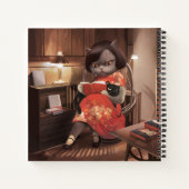 恋しく思ヴィンテージ猫の読時間 ノートブック (裏面)