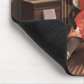 恋しく思ヴィンテージ猫の読時間 マウスパッド (コーナー)