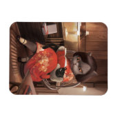 恋しく思ヴィンテージ猫の読時間 マグネット (横)