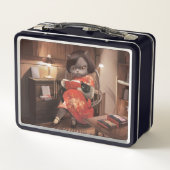 恋しく思ヴィンテージ猫の読時間 メタルランチボックス (裏面)