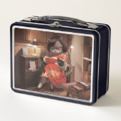 恋しく思ヴィンテージ猫の読時間 メタルランチボックス (正面)