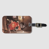 恋しく思ヴィンテージ猫の読時間 ラゲッジタグ (正面横)