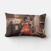 恋しく思ヴィンテージ猫の読時間 ランバークッション (裏面)