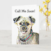 恋しく思下おもしろい津犬カード カード (黄色い花)