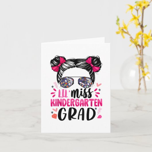 恋しく思幼稚園の卒園女子 カード (黄色い花)