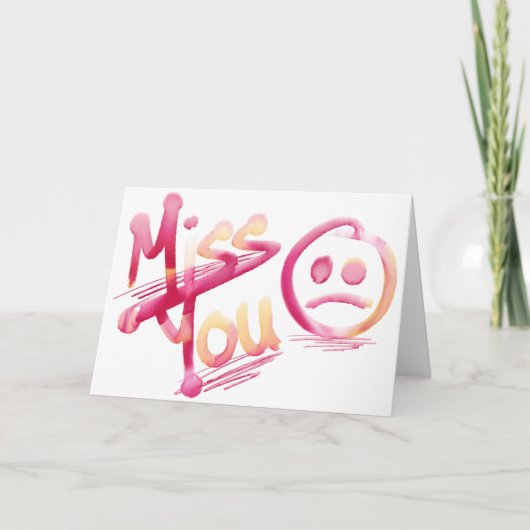 恋しく思悲しい顔ウォーターのカラーカード カード (正面)