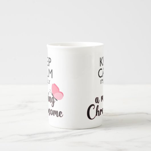 恋しく思染色体ターナー症候群認識度 ボーンチャイナマグカップ (正面)